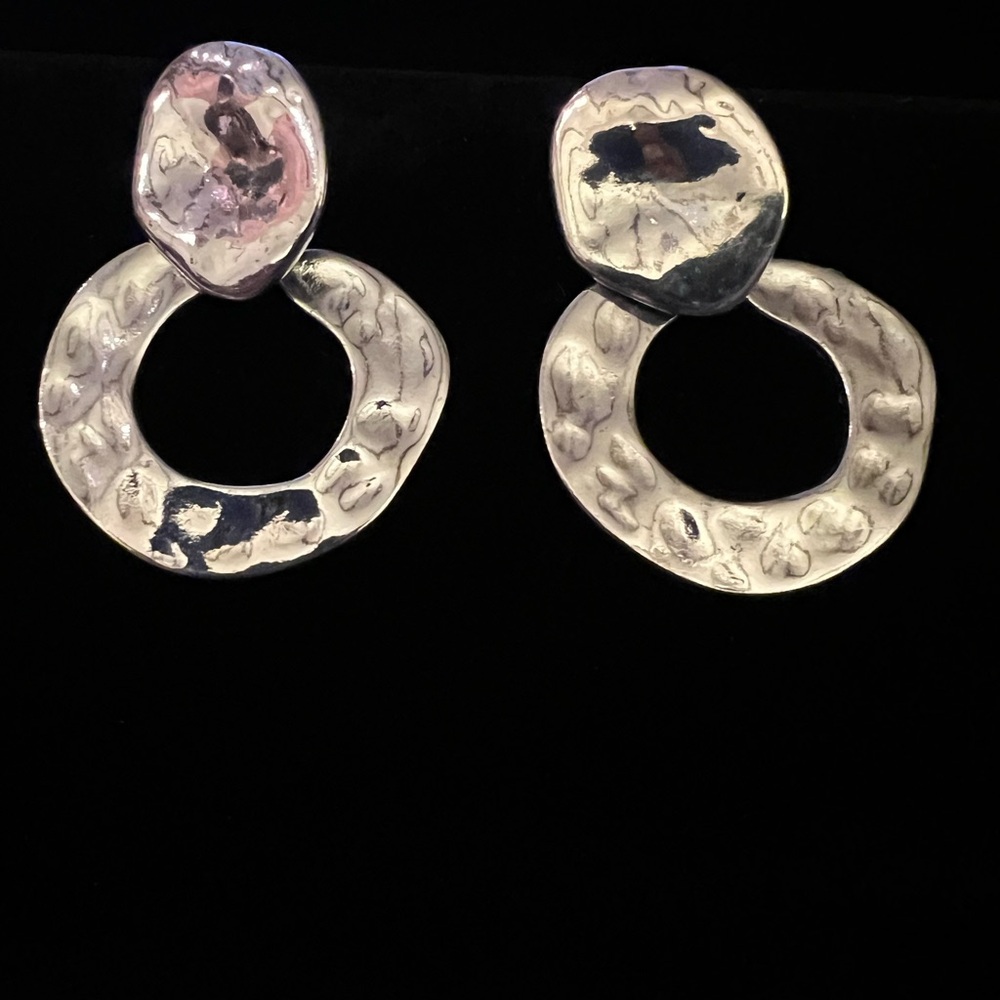 Elegant Silver Post with dangle Earrings